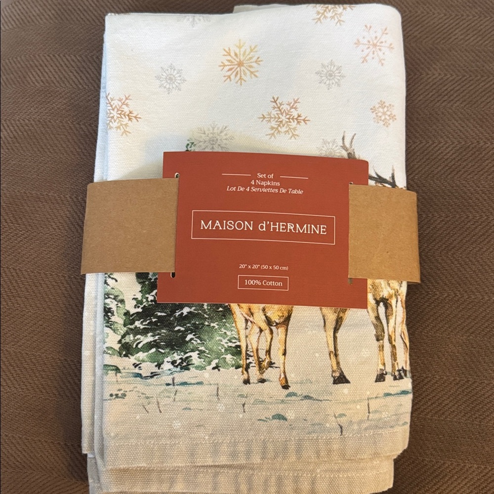 Maison D' Hermine Cloth Napkins Set Of 4 100% Cotton For Thanksgiving Christmas - Picture 2 of 2